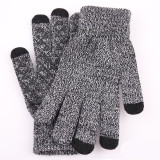 Custom Winter Anti-slip Touchscreen Knit Gloves For Men