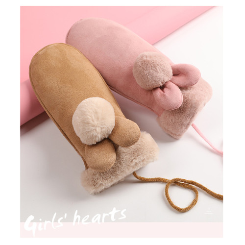 Hot Sale Lovely Women Winter Gloves Warm Touch Screen Suede Fabric Soft Lining
