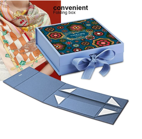 Recycled luxury  clothes magnetic ribbon box custom logo