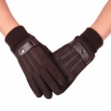 Winter Warm Touchscreen Texting Cashmere Lined Driving Motorcycle leather Gloves for men