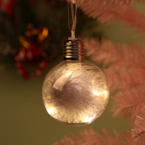 2021 Transparent Christmas Ornaments Clear Plastic Christmas Ball with Snow