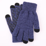 Custom Winter Anti-slip Touchscreen Knit Gloves For Men