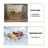34 ounce Microwavable Airtight Glass Meal Prep food container glass bento lunch box with 3 compartment