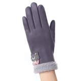 Winter Outdoor Warm Cute Leather Touch Screen Gloves for Women