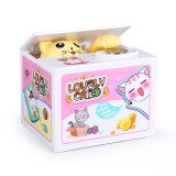 plastic loving cartoon battery operated stealing white cat save alcancias collector coin box piggy bank for girls