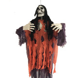 5 feet Halloween Prop Life Size Hanging Skeleton House Decoration Halloween Skeleton-Orange
