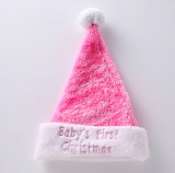 Plush led lights Santa hat, Blue knitted Christmas hats for 2017 Christmas decoration for kids and adults
