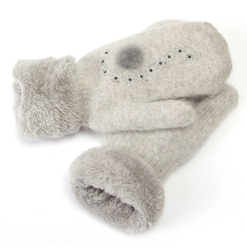 2019 high quality new design hot sale fleece inside soft warm acrylic and wool knitted gloves