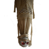 180cm Animated Skeleton Body Inside Cocoon Web Prop Decoration Halloween Creepy Hanging Skeleton