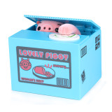 Xiaoboxing hot selling children gift ABS saving money box design stealing coin with plastic blue pig piggy bank