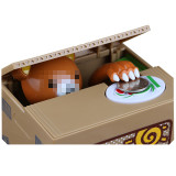 Manufacturer wholesale plastic music brown bear stealing coin cute money piggy bank animals boxes for coins