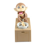 Children gifts plastic character cartoon eating coin monkey animal toys witch piggy savings bank money box