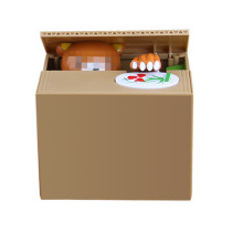 Manufacturer wholesale plastic music brown bear stealing coin cute money piggy bank animals boxes for coins