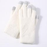 women winter wool gloves custom thick warm  knit touchscreen gloves