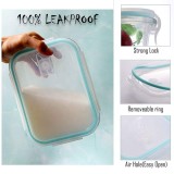34 ounce Microwavable Airtight Glass Meal Prep food container glass bento lunch box with 3 compartment