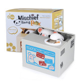 Funny plastic animal toys mischief stealing hamster piggy bank sacing coin collecting storage for sale