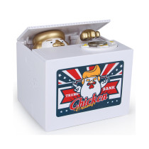 Wholesale price plastic custom logo funny kids stealing coin money saving pvc piggy bank with sound