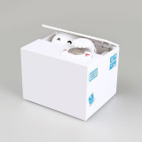 Hot selling best gift for children plastic cartoon stealing coin money save boxes piggy bank white