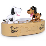 Good quality two robotic dogs rob game brown battery operated saving coin collector doggy piggy bank money box