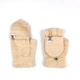 Winter Gloves Warm Wool Knit Flip Fingerless Gloves Mittens Convertible for Women Gifts