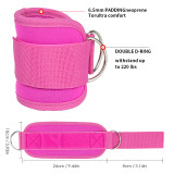 Custom Adjustable Ankle Straps For Cable Machines Support Gym Protection Ankle Strap Pink