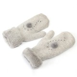 Custom Logo Winter Warm Women Rabbit Fur Acrylic Mittens