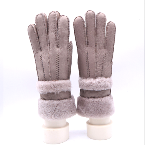 Winter Waterproof Snowboard Snow Warm Fleece Inside PU Leather Gloves