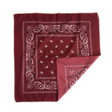 100% polyester 55 x 55 cm square paisley bandanna with stock pattern
