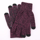 Custom Winter Anti-slip Touchscreen Knit Gloves For Men