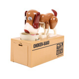 Top selling plastic custom kids cute animal spotty dog piggy toy coin box automatic eating money bank