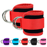 Adjustable Ankle Straps For Cable Machines Pink Gym Neoprene Fitness Padded Ankle Strap