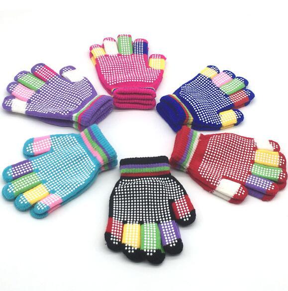 cheap price custom Kids Knitted Magic Gloves Teens Warm Winter Stretchy Full Fingers Gloves