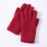 women winter wool gloves custom thick warm  knit touchscreen gloves