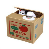 Good quality loving fruit steal dog piggy bank money box atm machine toy donation box for sale