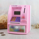 Hot selling yellow mini digital coin and cash piggy emulational password safe money box children atm savings bank