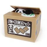 Eco-friendly ABS gift loving plastic toys atm money save bank for home piggy stealing coin panda box