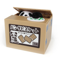 Eco-friendly ABS gift loving plastic toys atm money save bank for home piggy stealing coin panda box