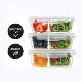 27oz 760ml microwave safe Glass Food box glass Meal Prep Containers with airtight Locking Lids