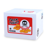 Hallowmas gift plastic battery operated mischief skull piggy bank stealing coin money collecting box piggy bank kids