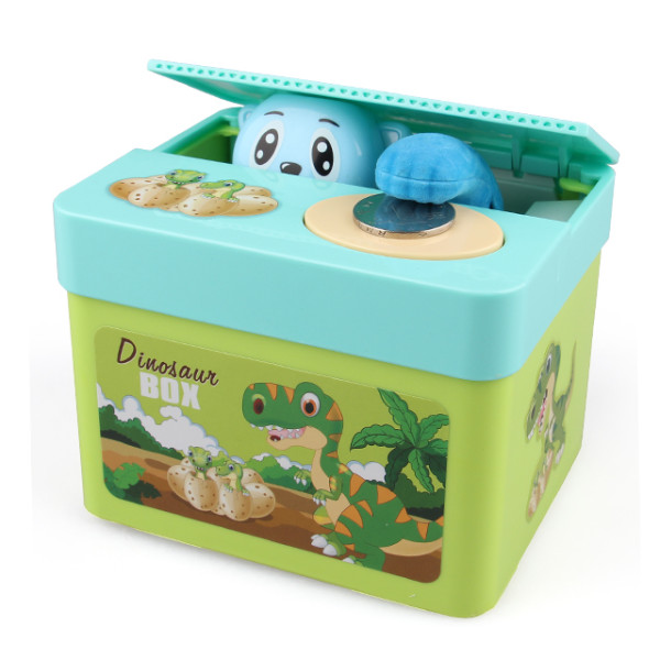 New arrival plastic dinosaur steal saving toy atm machine mechanical coin mini atm bank for kids