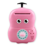 Plastic yellow blinking eyes password trolley cute coin banks electric musical mini safe deposit box bank atm machine