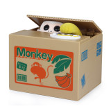 Xiaoboxing kids gift environmental material plastic atm savings piggi bank stealing coin blue monkey-money-box