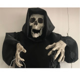 160cm Led Halloween Lantern Black Clothes Cloak Decoration Halloween Creepy Hanging Skeleton