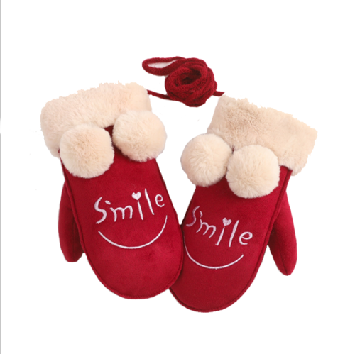 Winter girl fashion wholesale keep warm fleece kids gloves
