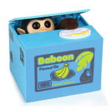 Xiaobxoing cheap price wholesale plastic blue box atm toys money saving box stealing monkey coin bank