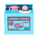 Xiaoboxing hot selling children gift ABS saving money box design stealing coin with plastic blue pig piggy bank