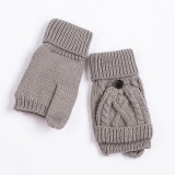 Ready to Ship Women Gloves Winter Girls Mittens Two Parts Half Finger Winter Mittens