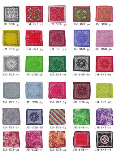 21 Inch Tie Dye Cotton Paisley Neckerchief Polyester Bandana Cashew Flower Design in Stock