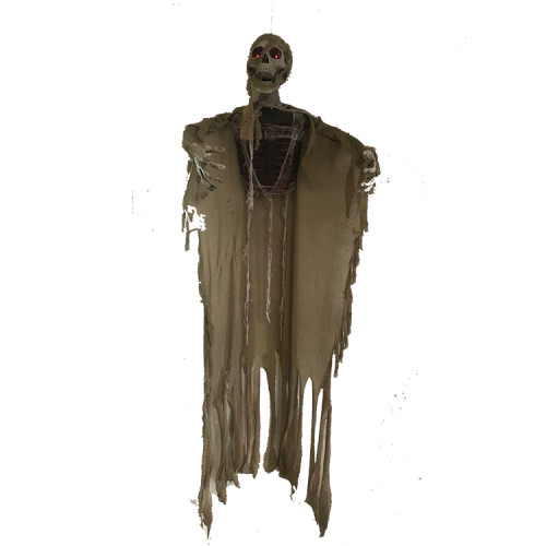 180cm White Clothes Halloween Creepy Hanging Skeleton with Led Light