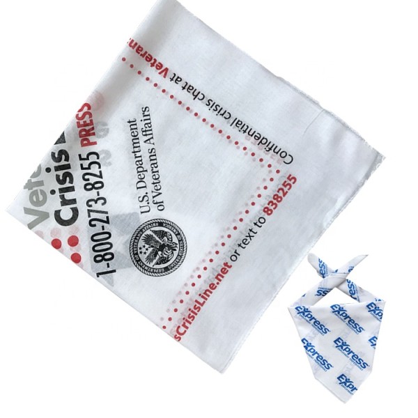 White 55*55cm 22*22inches Custom Logo Branding Bandana for Advertising
